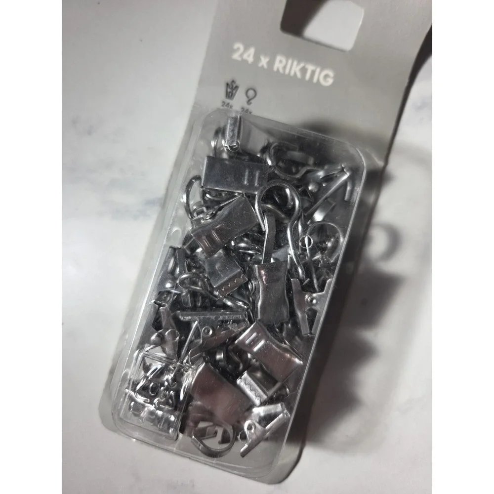 IKEA RIKTIG Curtain Hook with Clip 24 Pack 802.122.01 New